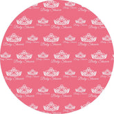 Lofaris White Crown Round Pink Baby Shower Backdrop For Girl